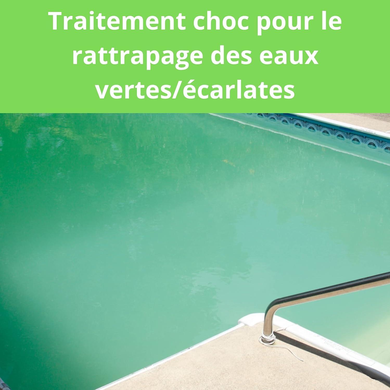 Anti-algues Choc Piscine 1L, Rattrapage Eau Verte, Anti Eau Verte/Trouble, Produit Double Action - 3