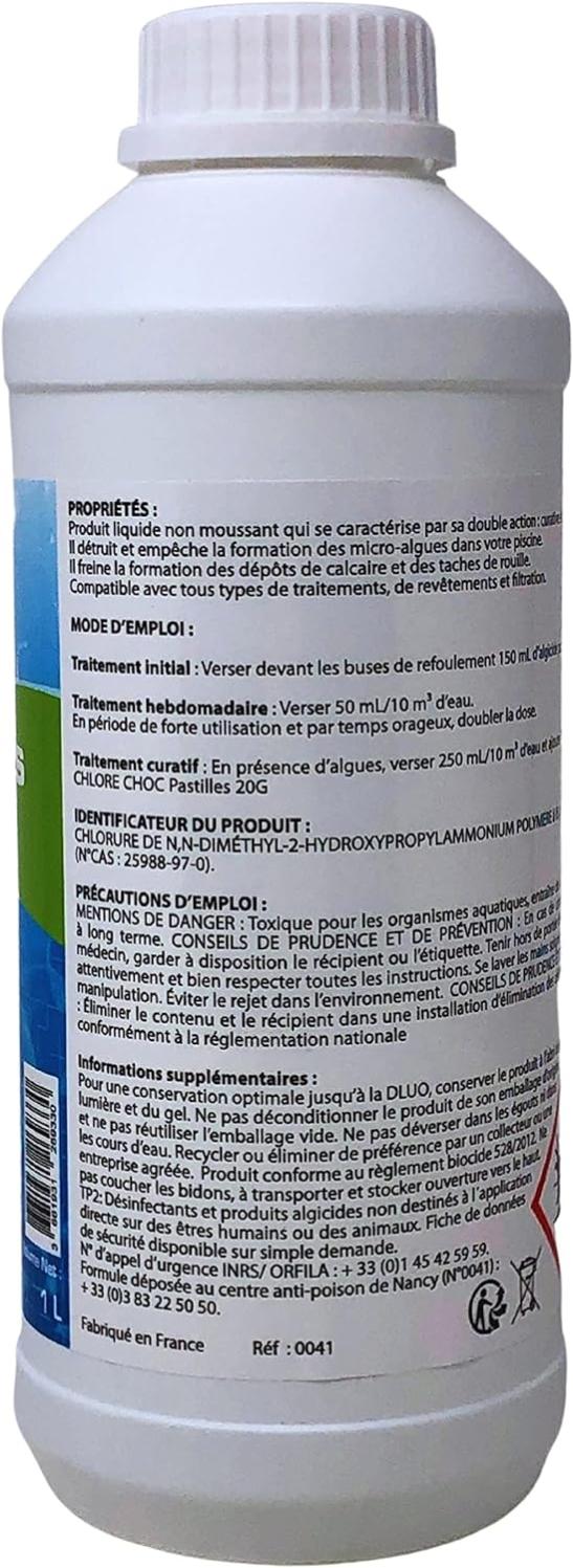 Anti-algues Choc Piscine 1L, Rattrapage Eau Verte, Anti Eau Verte/Trouble, Produit Double Action - 5