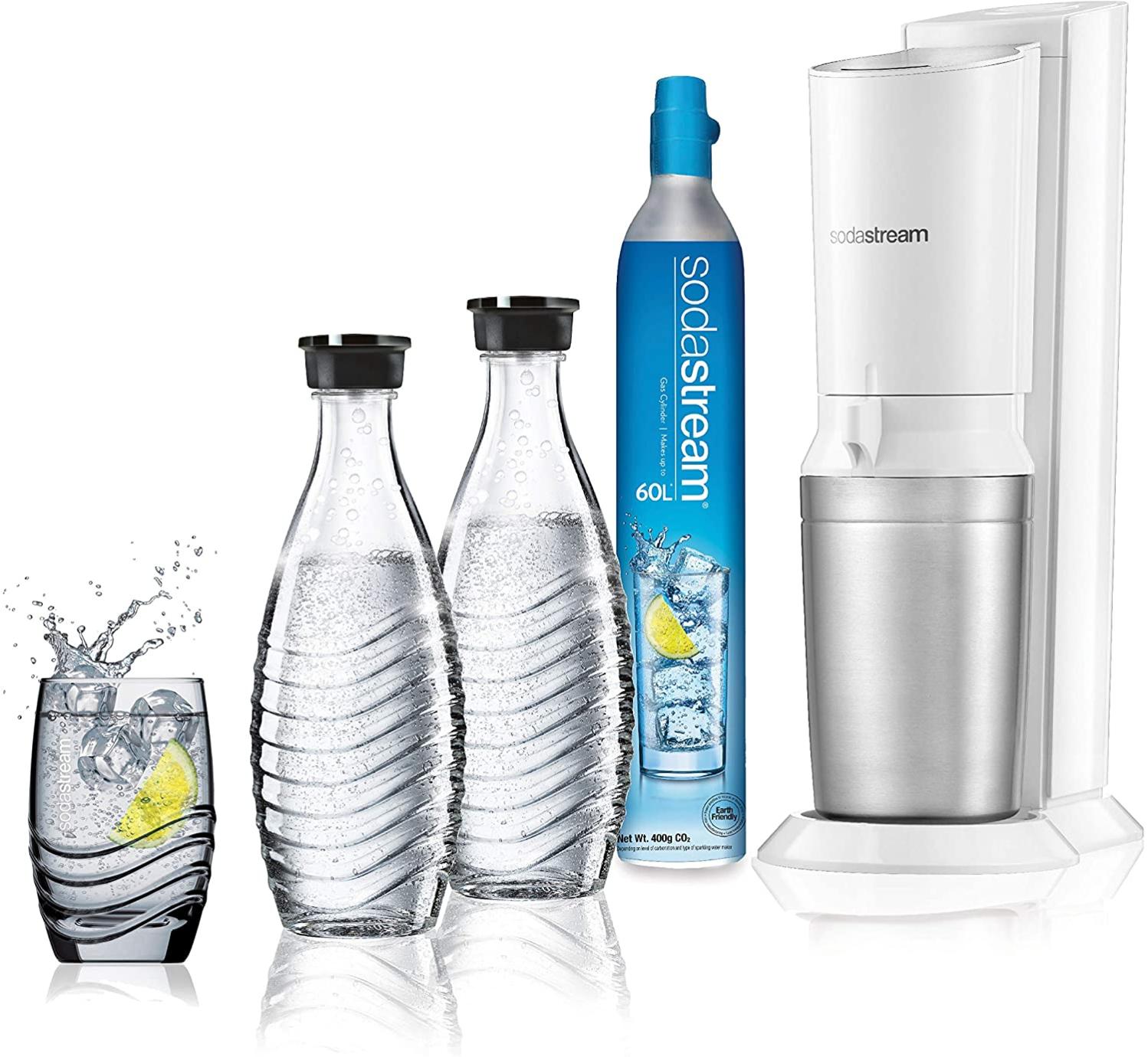 Gasatore Sodastream Crystal white mega pack con 3 bottiglie in vetro