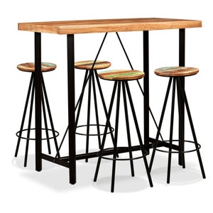 Table Carrée Noire 90x90cm Avec 4 Chaises Colorées Grand Soleil Set  Extérieur Bar Café ARM Bistrot Passion Couleur: Noir