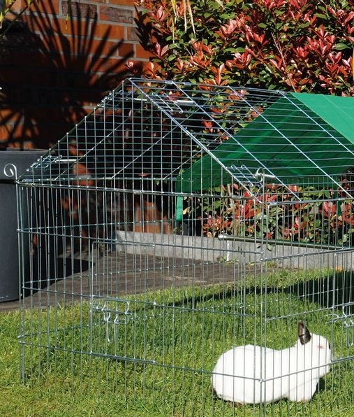 Parc extérieur - enclos pour lapins - grillage en métal Haute Qualité 1,80  x 0,74 x 0,75 m « 455 S Maison été» - BB Loisir