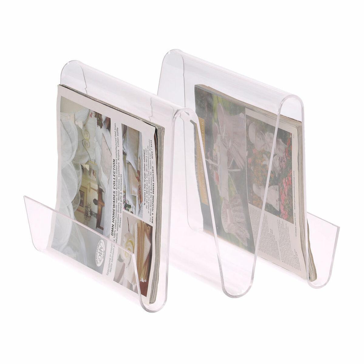 Porta riviste e organizer in acrilico trasparente, stile moderno