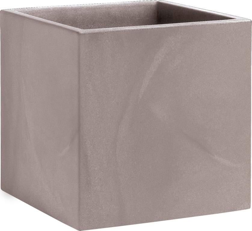 Vaso Quadrato In Plastica Effetto Granito 30 Cm Grigio Chiaro - Foto 8