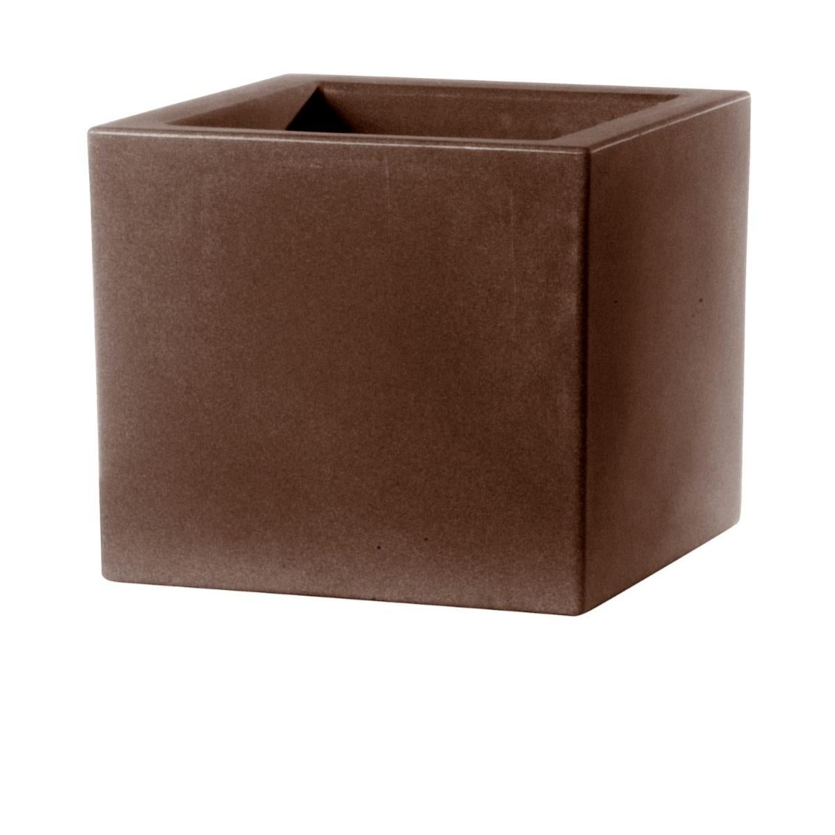 Vaso Quadrato In Plastica VECA, Colore Bronzo, Cm 45x45x36 H, Per Piante Da Interno Ed Esterno