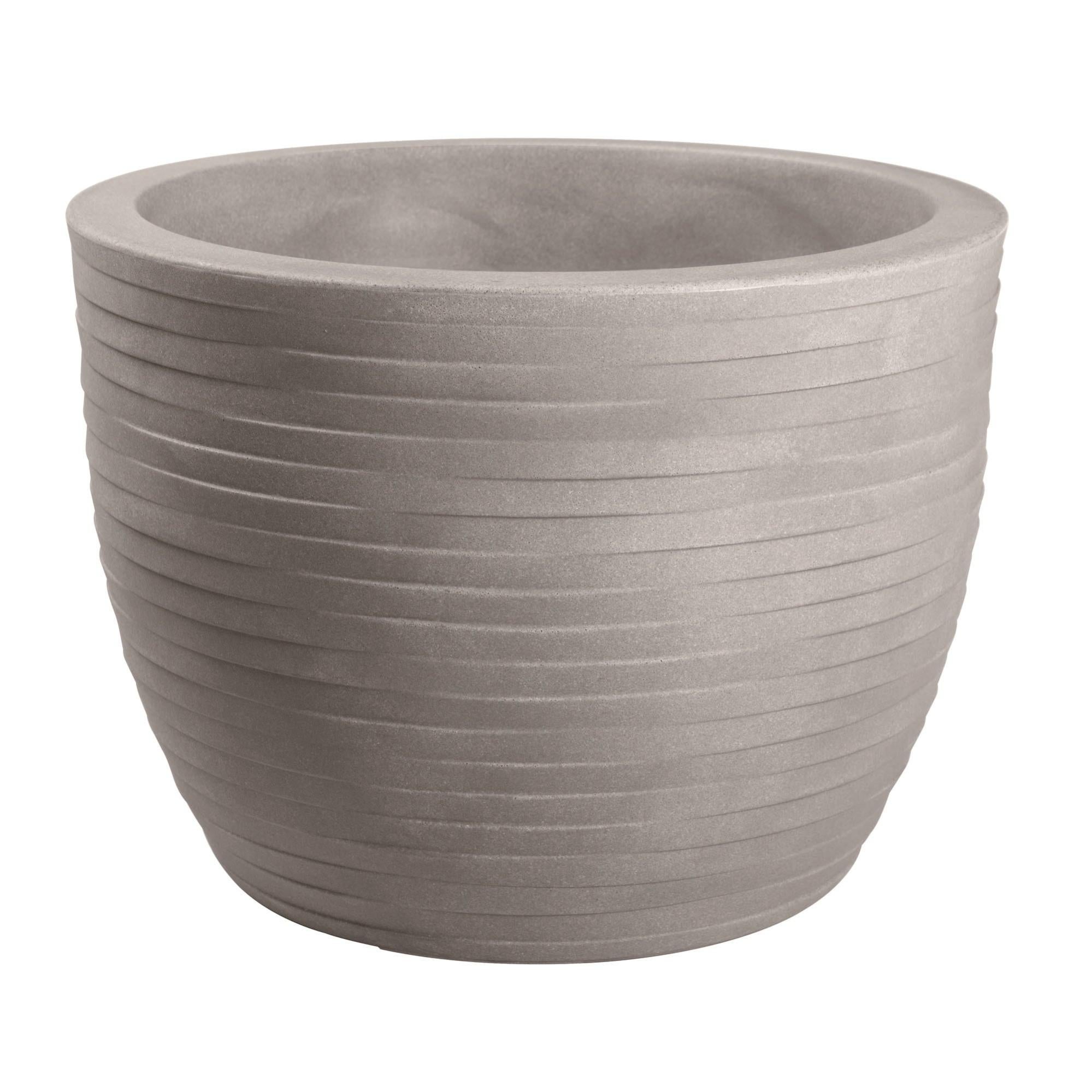 Vaso tondo resina ARES cm. 20 CENERE