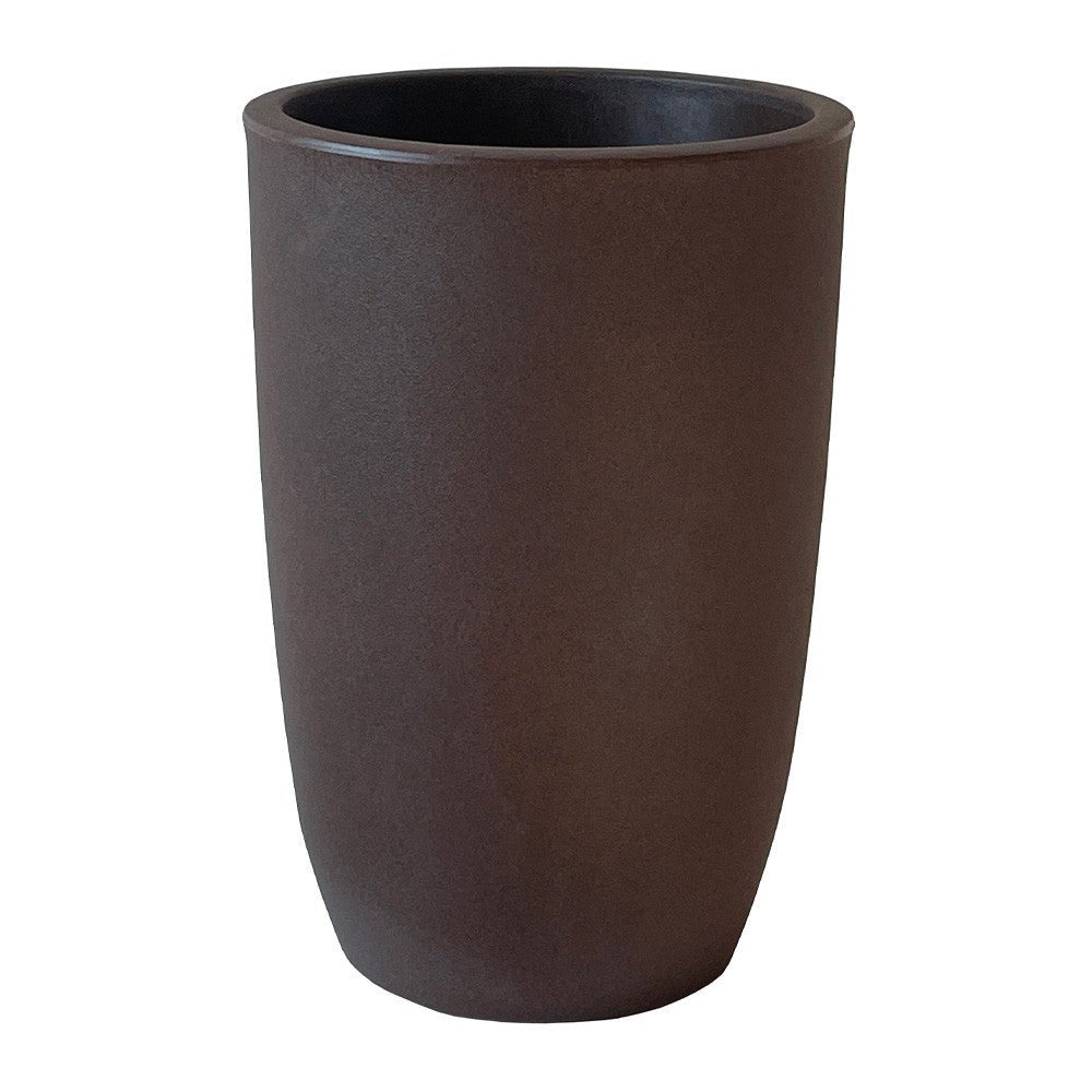 Vaso tondo Meti in plastica da esterno per piante e fiori / 40 cm / Bronzo