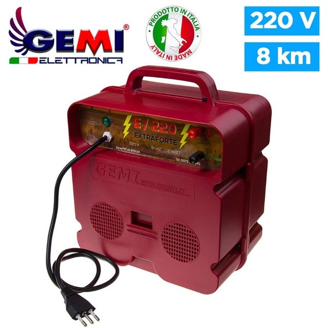 Elettrificatore E/220 EXTRAFORTE Per Recinti Elettrici Recinzioni Elettrificate Recinzione Da Pascolo 220 V Per Animali Cinghiali Cavallo Mucca Maiali