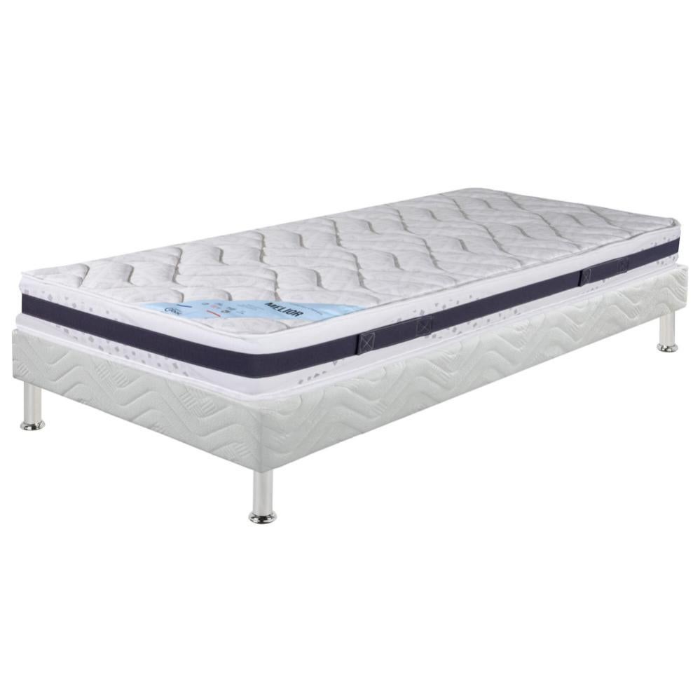 Sommier Tapissier 90x200 Sommiflex Fabriqué En France - Noir à Lattes Renforcées