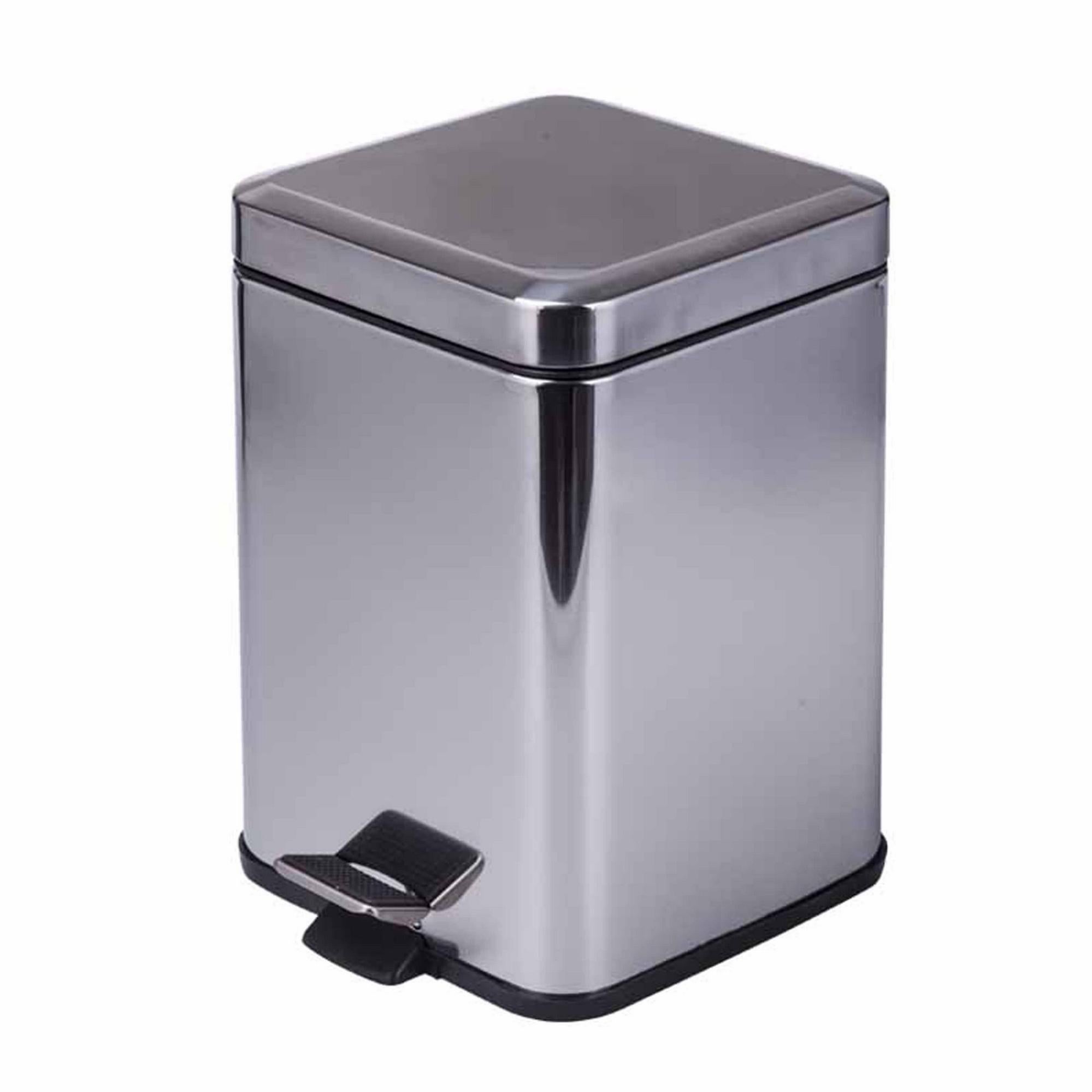 PATTUMIERA BAGNO ROTONDA APERTURA A PEDALE DA 3 LITRI BIANCA SOFT CLOSE - Foto 4