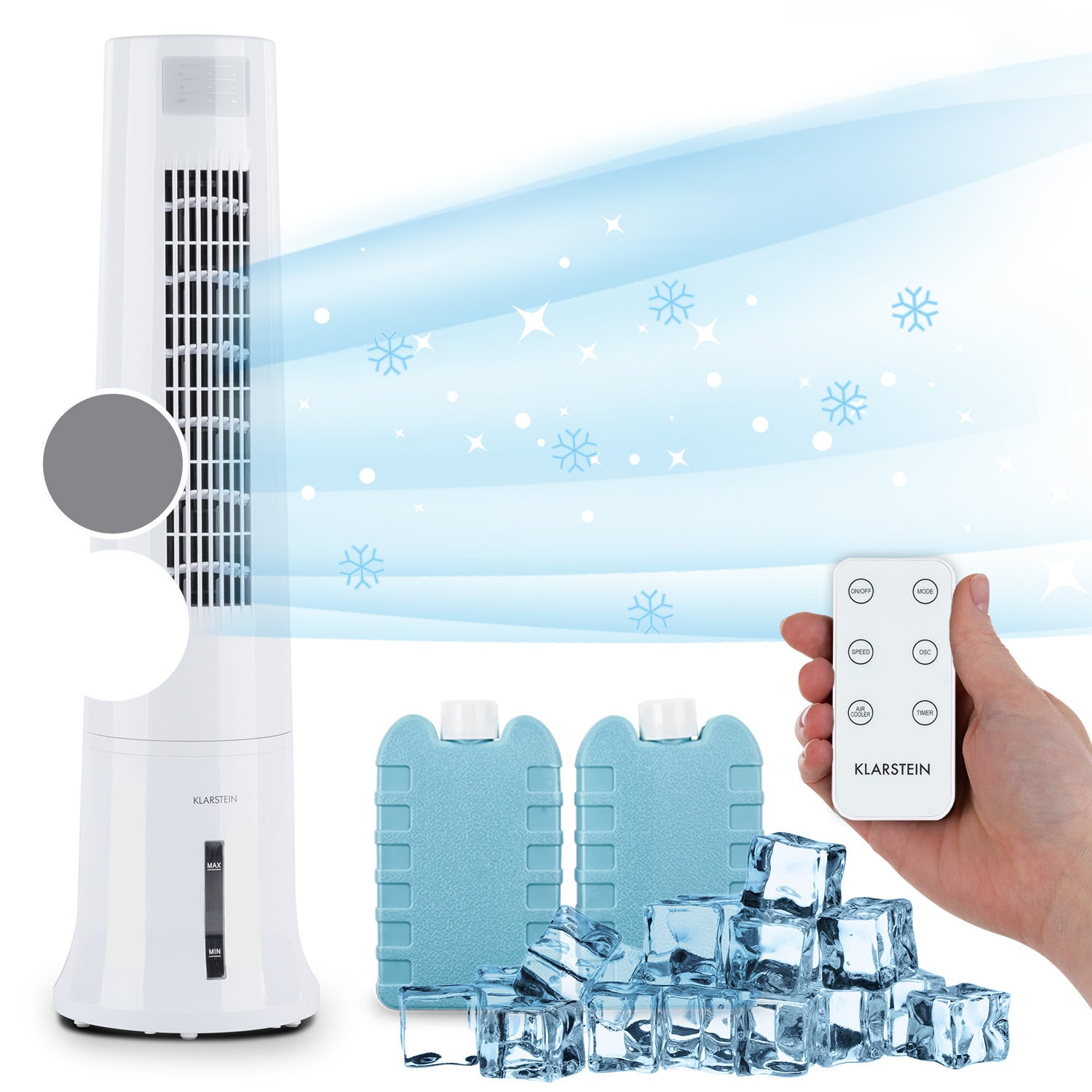 Climatiseur par Ã‰vaporation, Ventilateur/Humidificateur Portable avec  TÃ©lÃ©commande de ContrÃ´le 