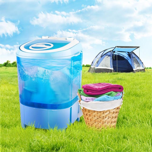 oneConcept Ecowash-Pico Mini machine à laver avec essorage 3,5 kg 380 W -  bleu Bleu