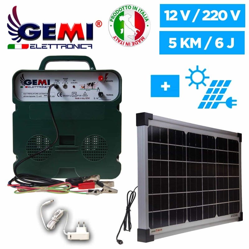 Kit cloture electrique chevaux electrificateur solaire ABN250