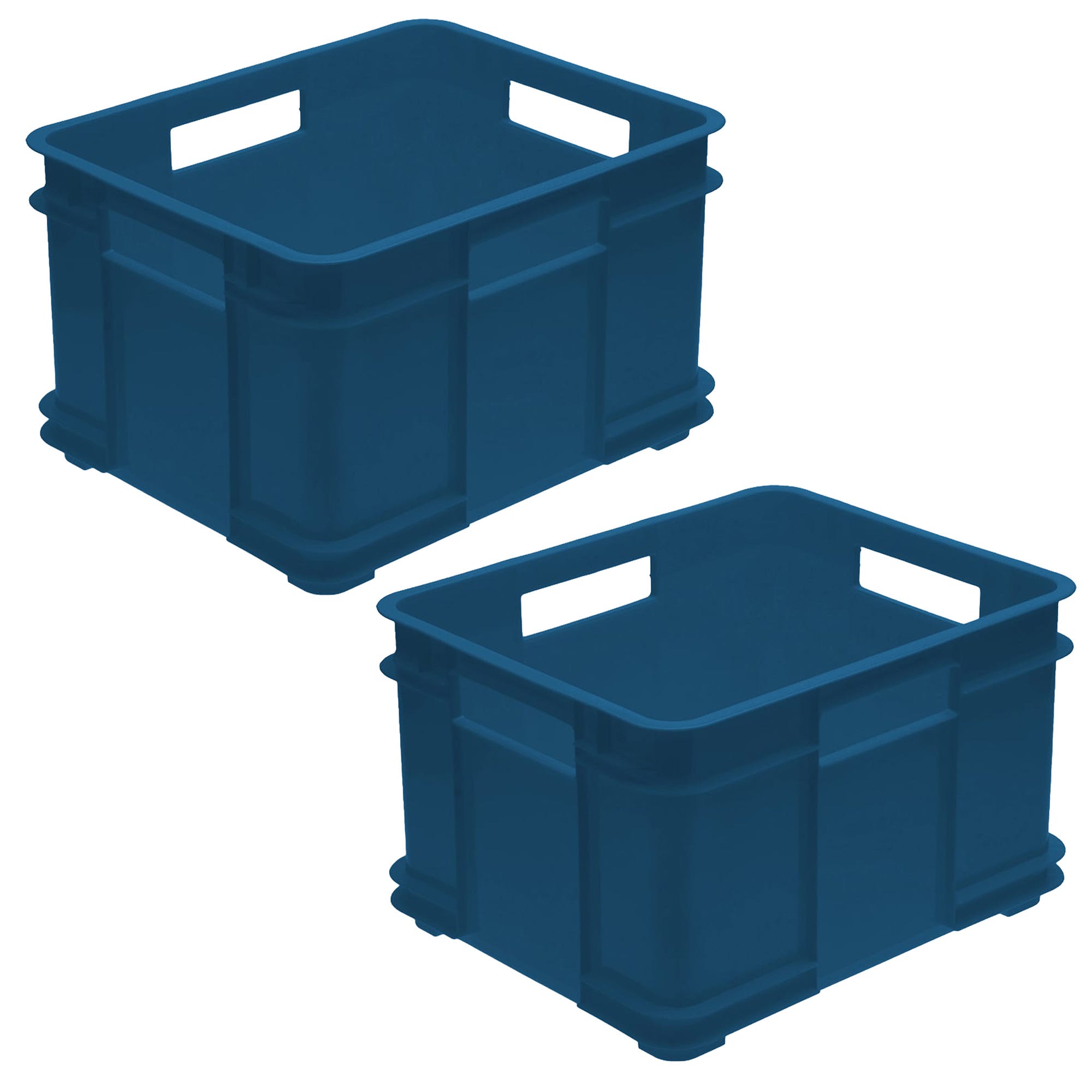 2x Caja de almacenaje Eurobox XL, Plástico ECO (PP), 43 x 35 x 24 cm, 28 l,  Azul