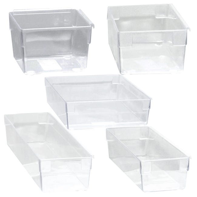 Set de 5 cajas de almacenamiento transparentes a | Leroy Merlin