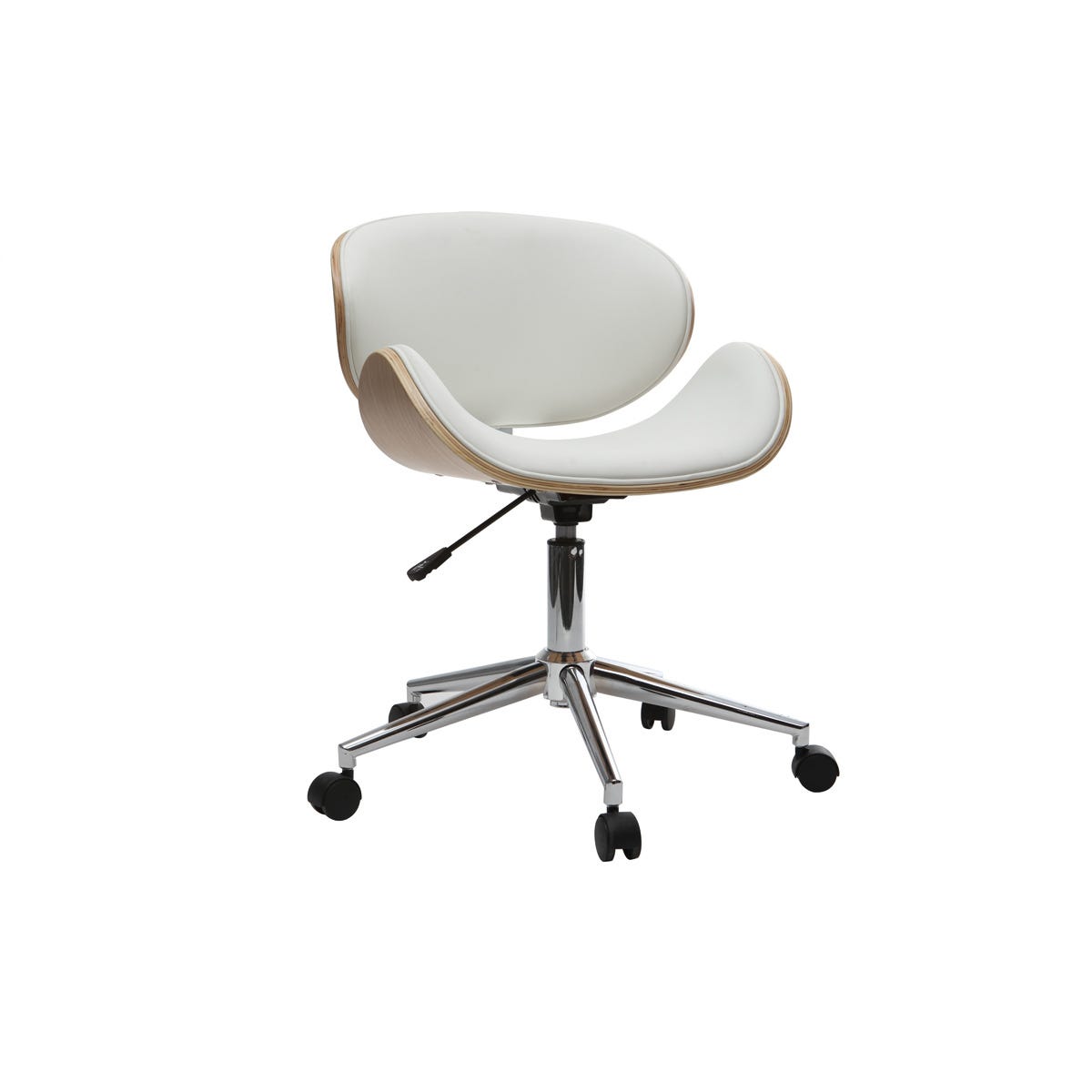 Chaise design blanc et bois clair BENT - Miliboo