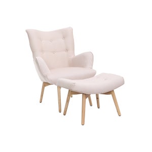 Fauteuil en tissu rose poudré style scandinave SERTI II