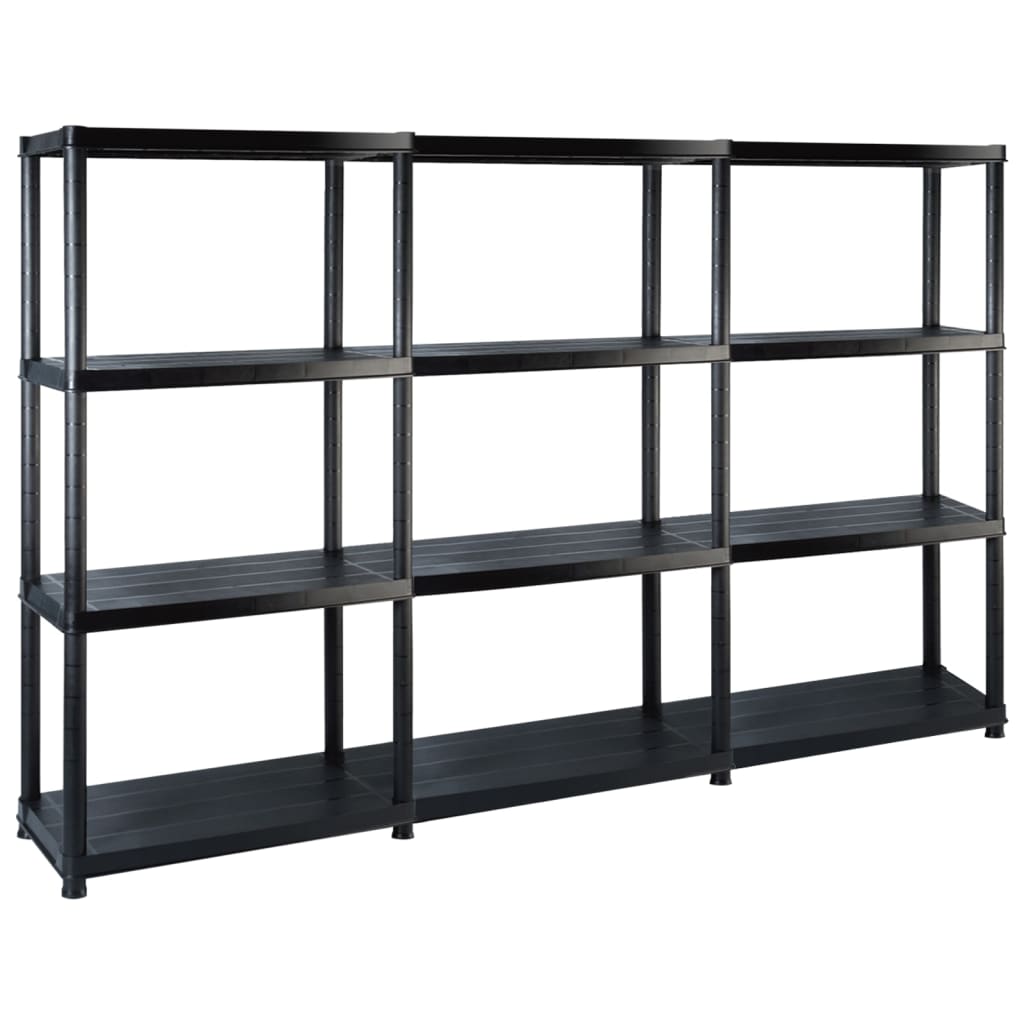 Scaffale a 4 livelli in plastica nera Vida XL 147683 - Acquisti