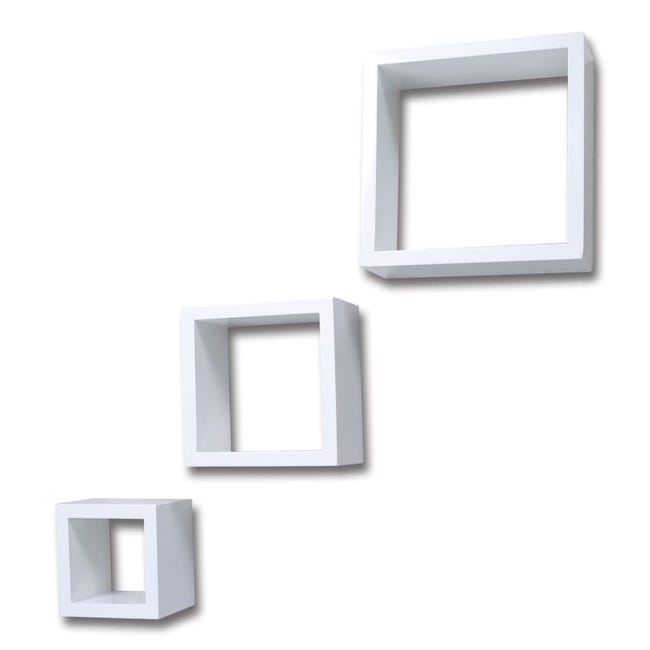 VidaXL Estantes cubos pared 6 uds aglomerado blanco brillo 30x15x30 cm