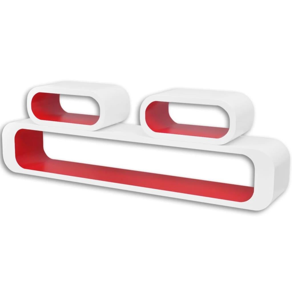 Étagères murales sous forme de cube 6 pcs Rouge et blanc vidaXL | Leroy ...