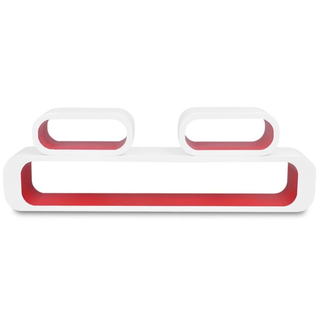 Étagères murales sous forme de cube 6 pcs Rouge et blanc vidaXL | Leroy ...