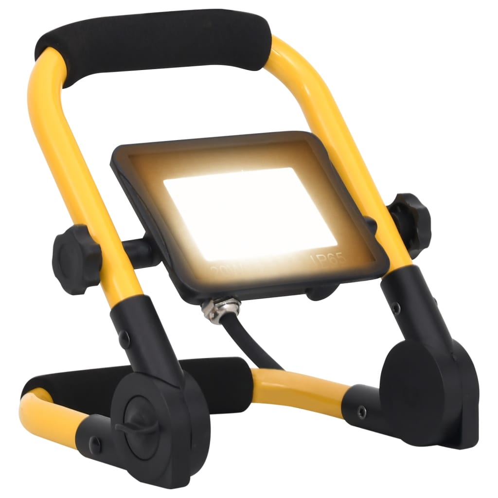 Vidaxl foco led con asa 20 w blanco cálido