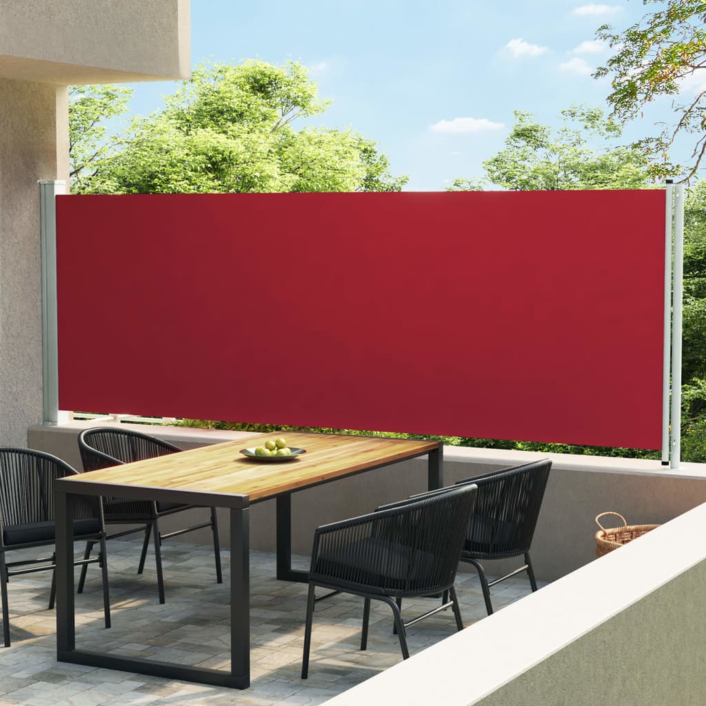 VidaXL Toldo lateral retráctil para patio rojo 600x160 cm