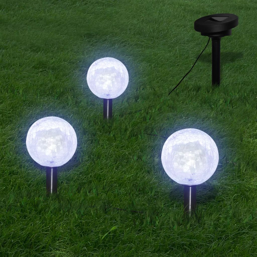 número Moler preocuparse VidaXL Lámparas de bola jardín LED anclajes y paneles solares 3 uds | Leroy  Merlin