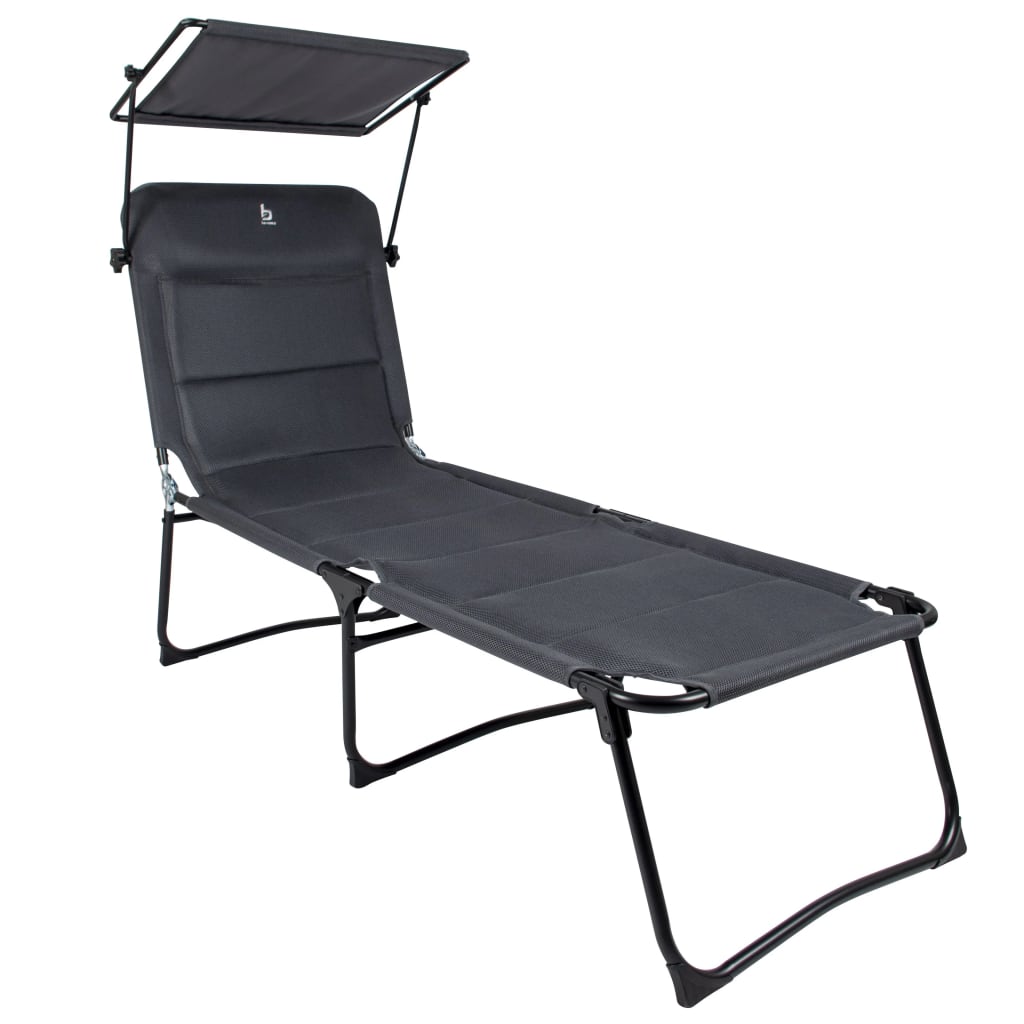 Chaise Longue Avec Parasol Air Gris Bo Camp Leroy Merlin