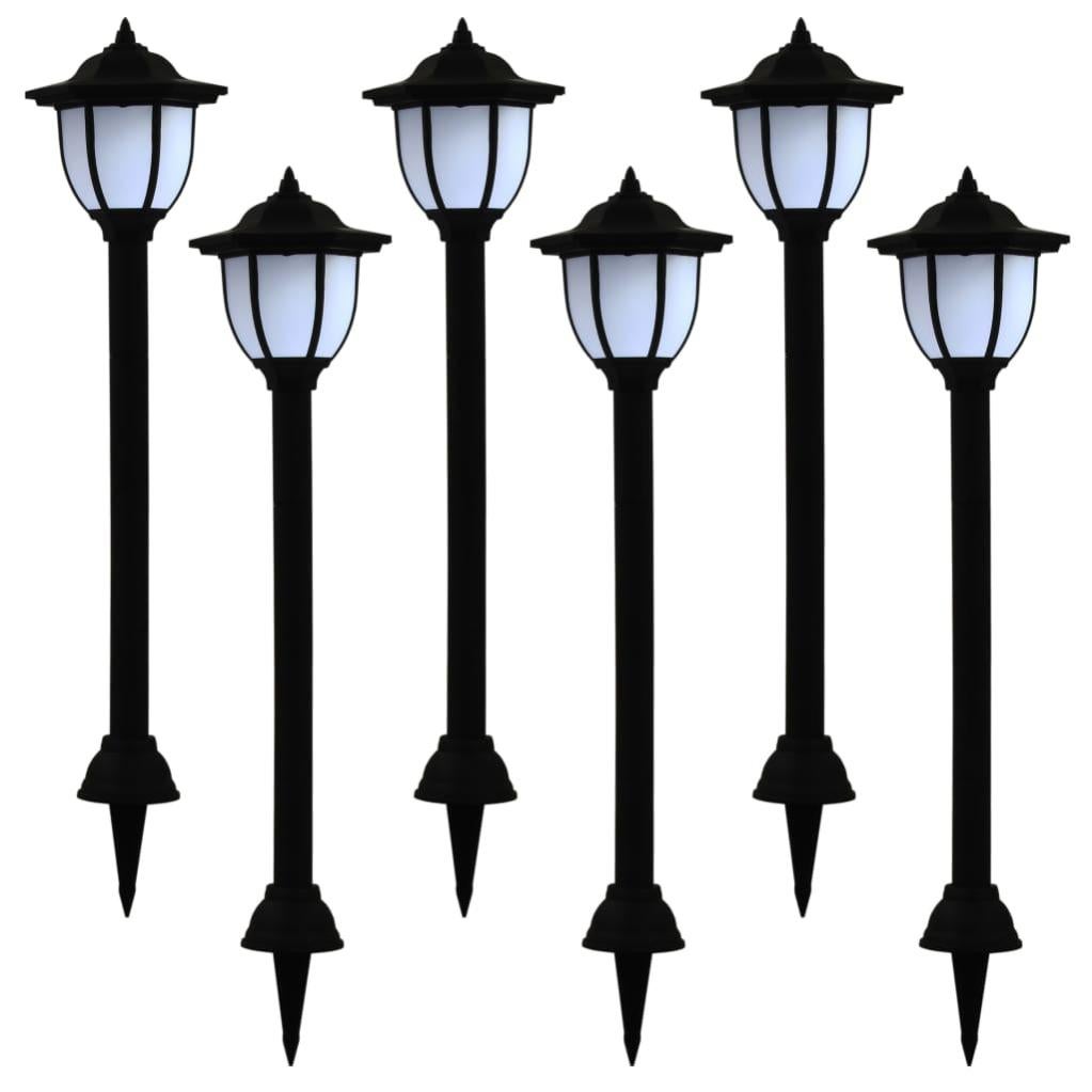Lampes solaires à LED d'extérieur 6 pcs Noir vidaXL Leroy Merlin
