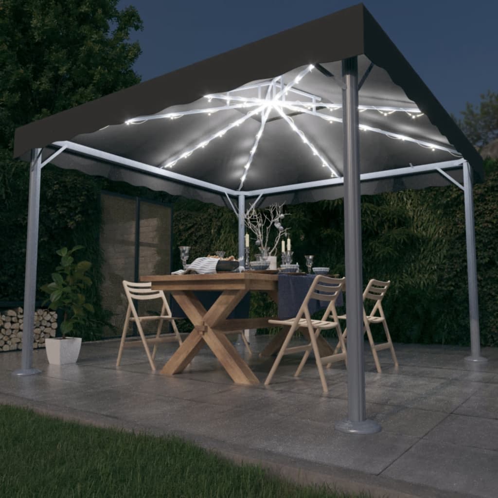 Tonnelle Avec Guirlande Lumineuse Led X Cm Anthracite Vidaxl