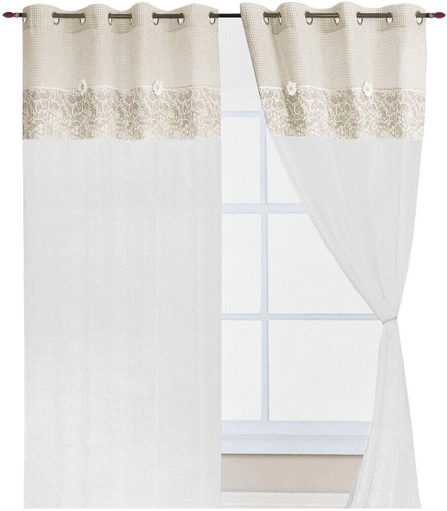 Tenda estella tortora shabby chic