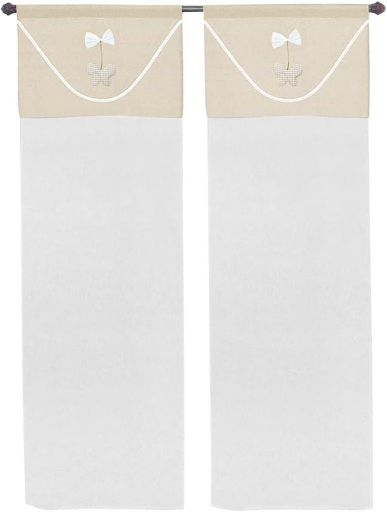 Tende Emmevi Semitrasparenti | Coppia 2 Pezzi | Fiori Decò | 60x150 Cm | Grigio - Foto 1