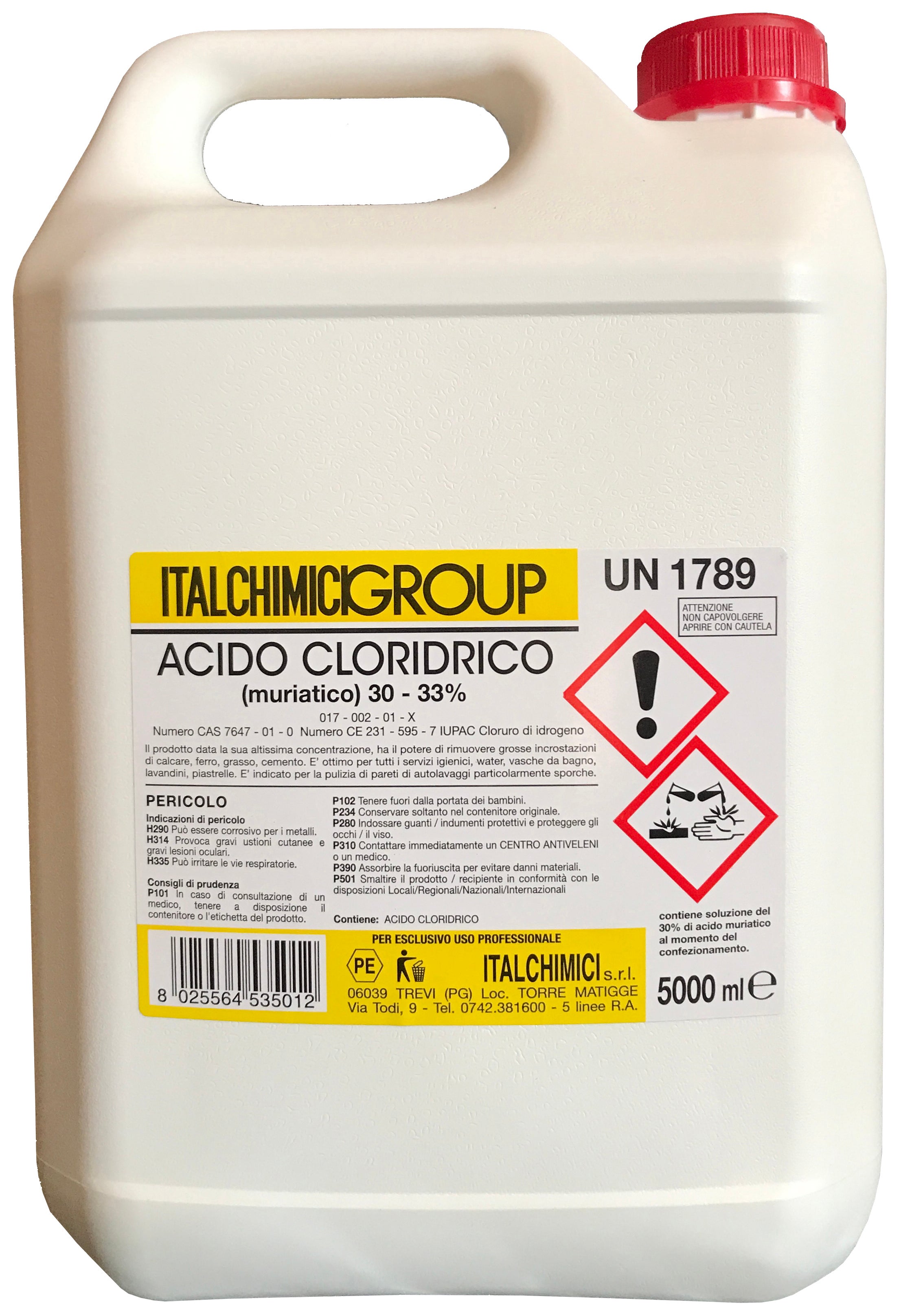 Acido Muriatico Puro al 33% - Lt. 1,0 - Il Regno della Casa