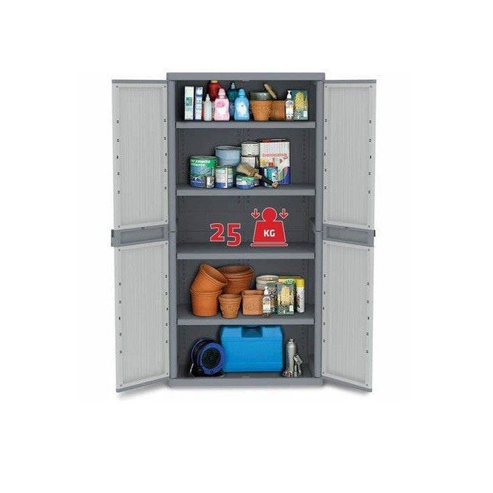 Gecheer Armario Linear Alto  Armario de almacenaje Armario de plástico  65x45x181 cm,con 2 Puertas y 5 estantes : : Hogar y cocina