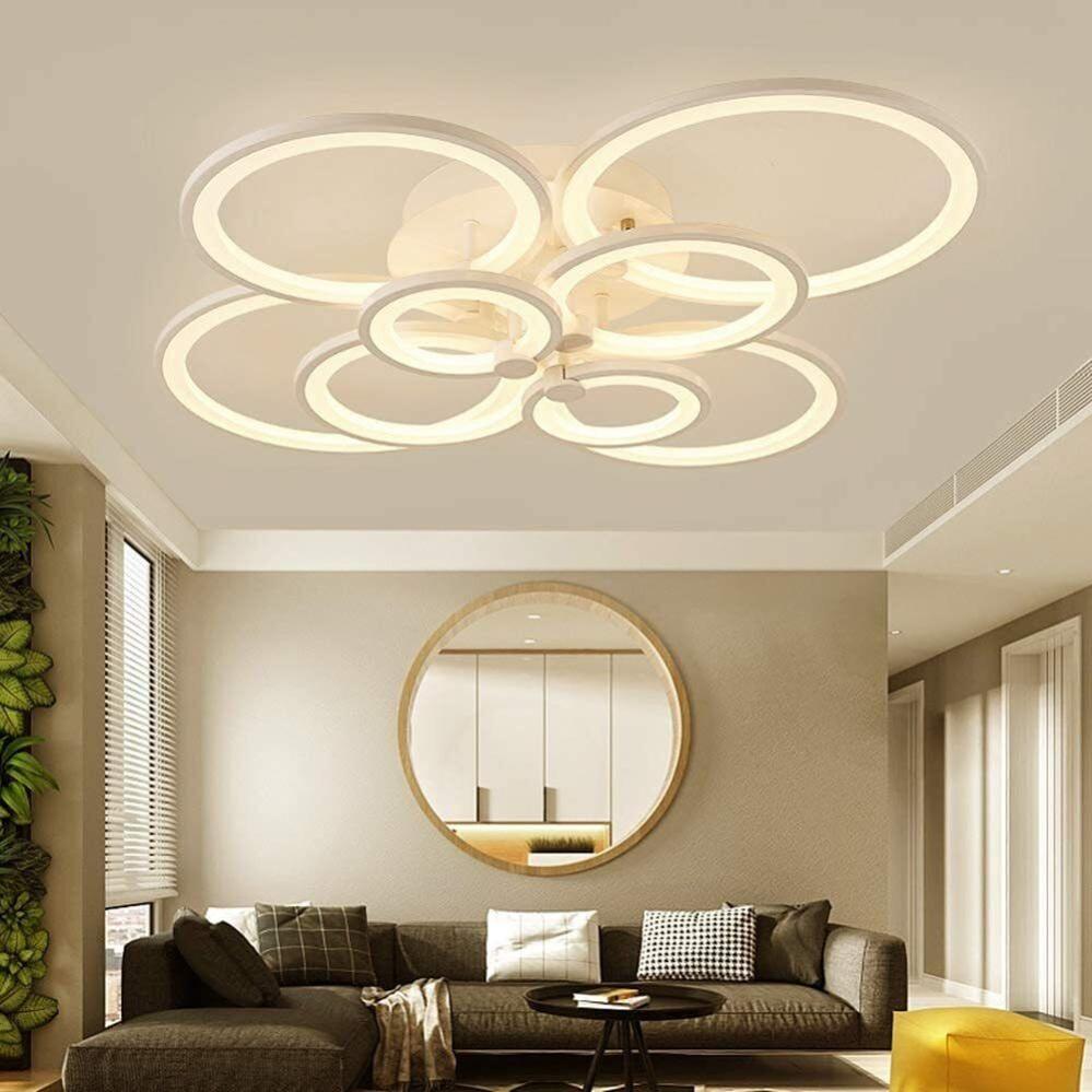SENQIU Plafoniera LED Soffitto Moderna, 42W 4725LM Lampada da Soffitto, Lampadario Rotondo LED Bianco per Soggiorno, Camera da Letto, Cucina, Ufficio, Bianco Caldo 3000K