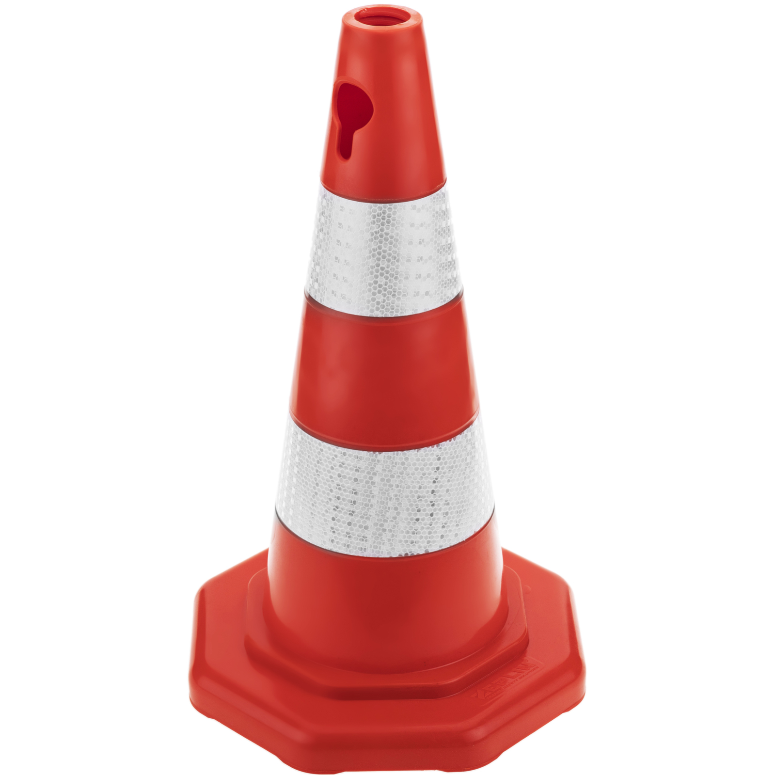 Cône de signalisation avec double bande réfléchissante pour