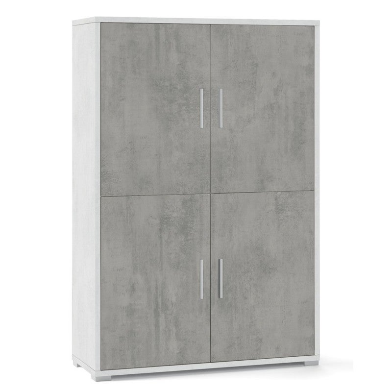Armario sarmog 4 puertas colección doble ossido bianco y frente cemento