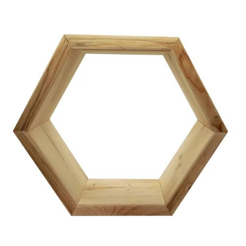 GRAINE CRÉATIVE - 8 Scaffale Esagonale In Legno 39 X 34 X 10 Cm