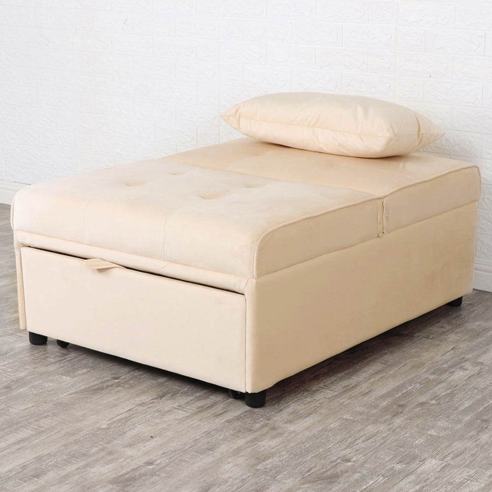 Sillón cama individual COOKIE con cojín de sofá extensible que ahorra  espacio