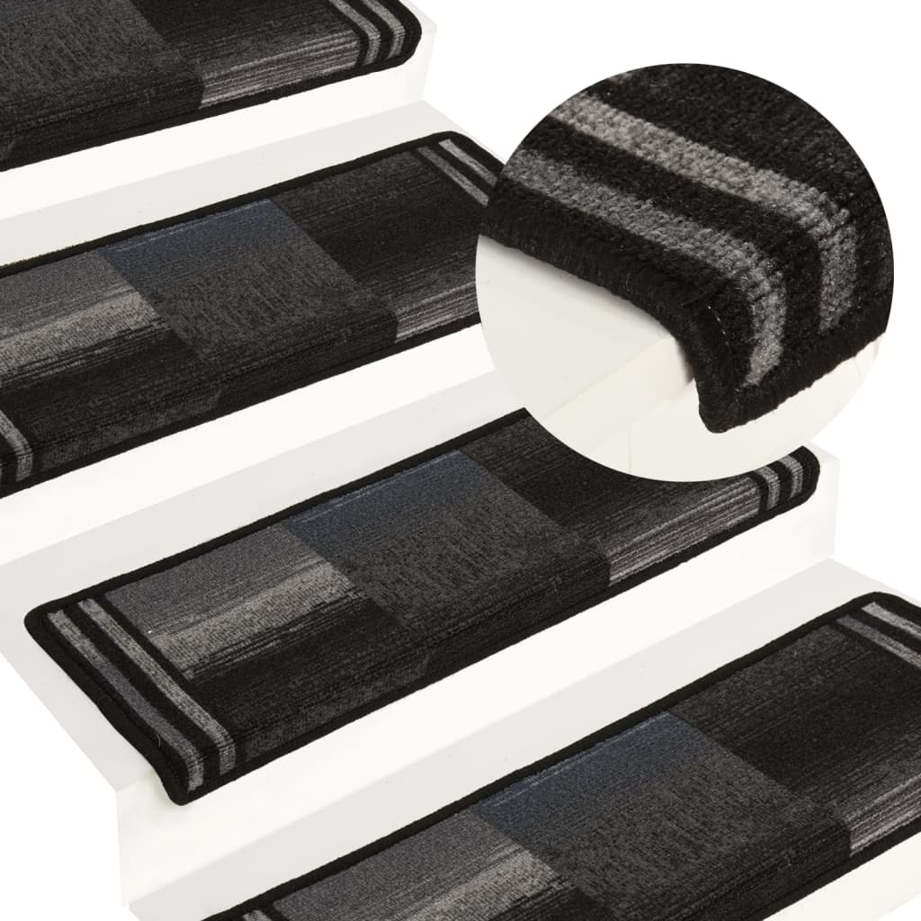 Tapis d escalier autoadhésifs 10 pcs 65x25 cm Noir et gris vidaXL Leroy Merlin