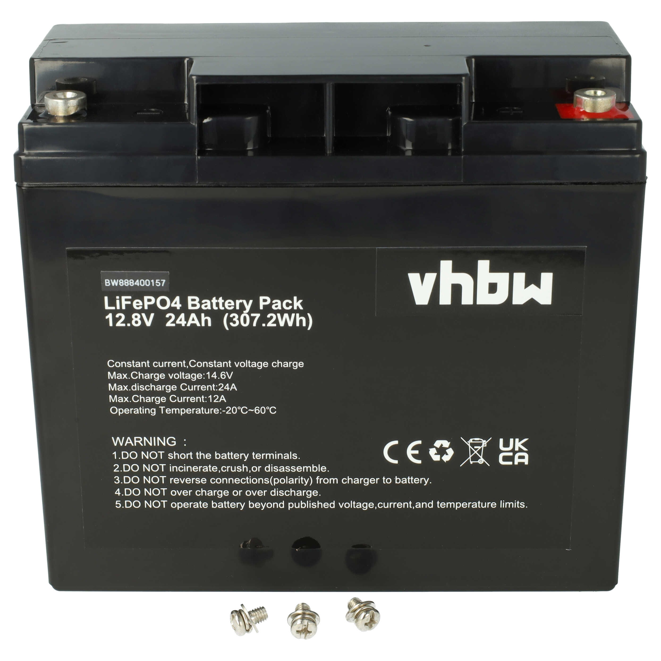 Batterie LiFePO4 12,8 V / 30 Ah / 384 Wh avec BMS