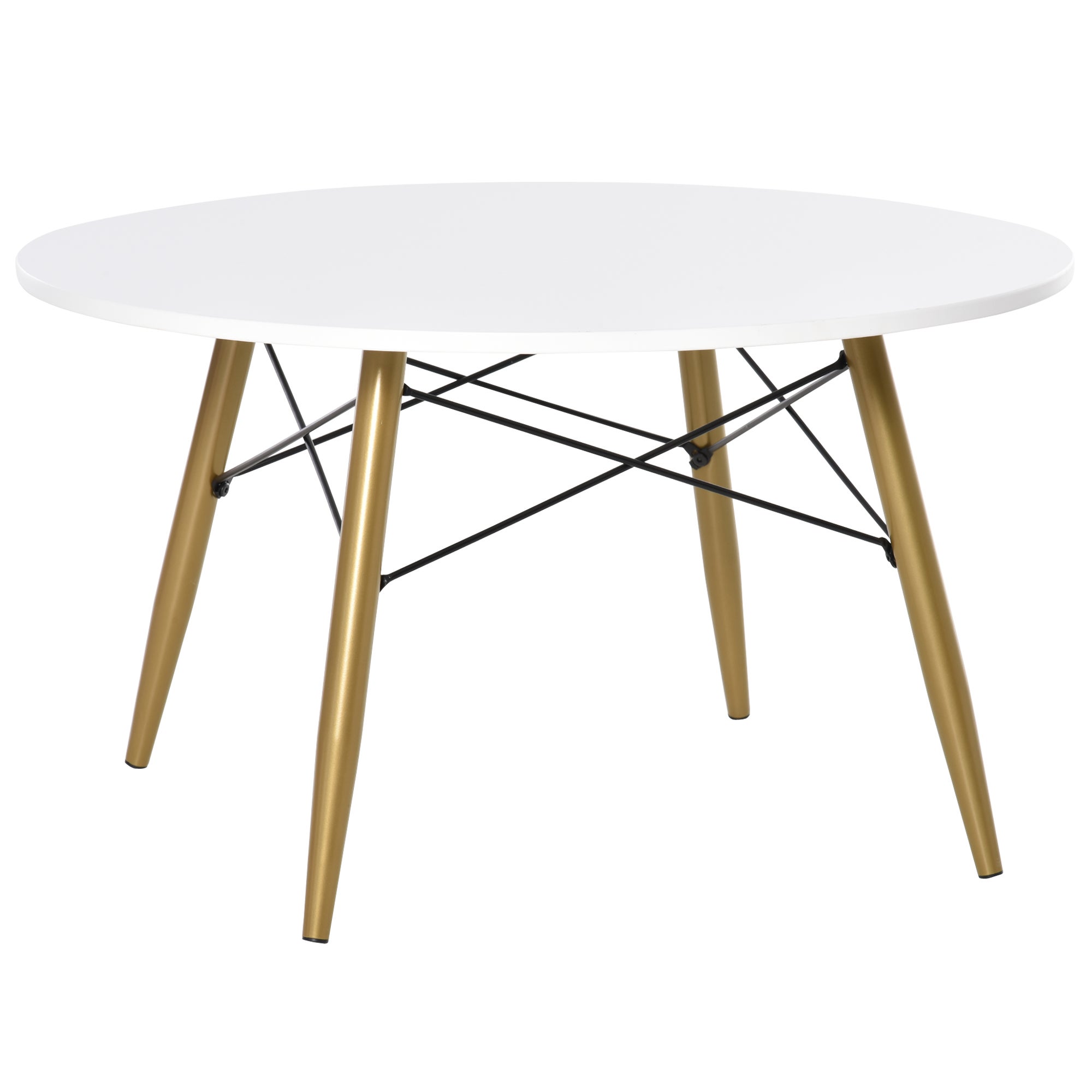 Table basse blanche style scandinave - diamètre 60 ou 80 cm 