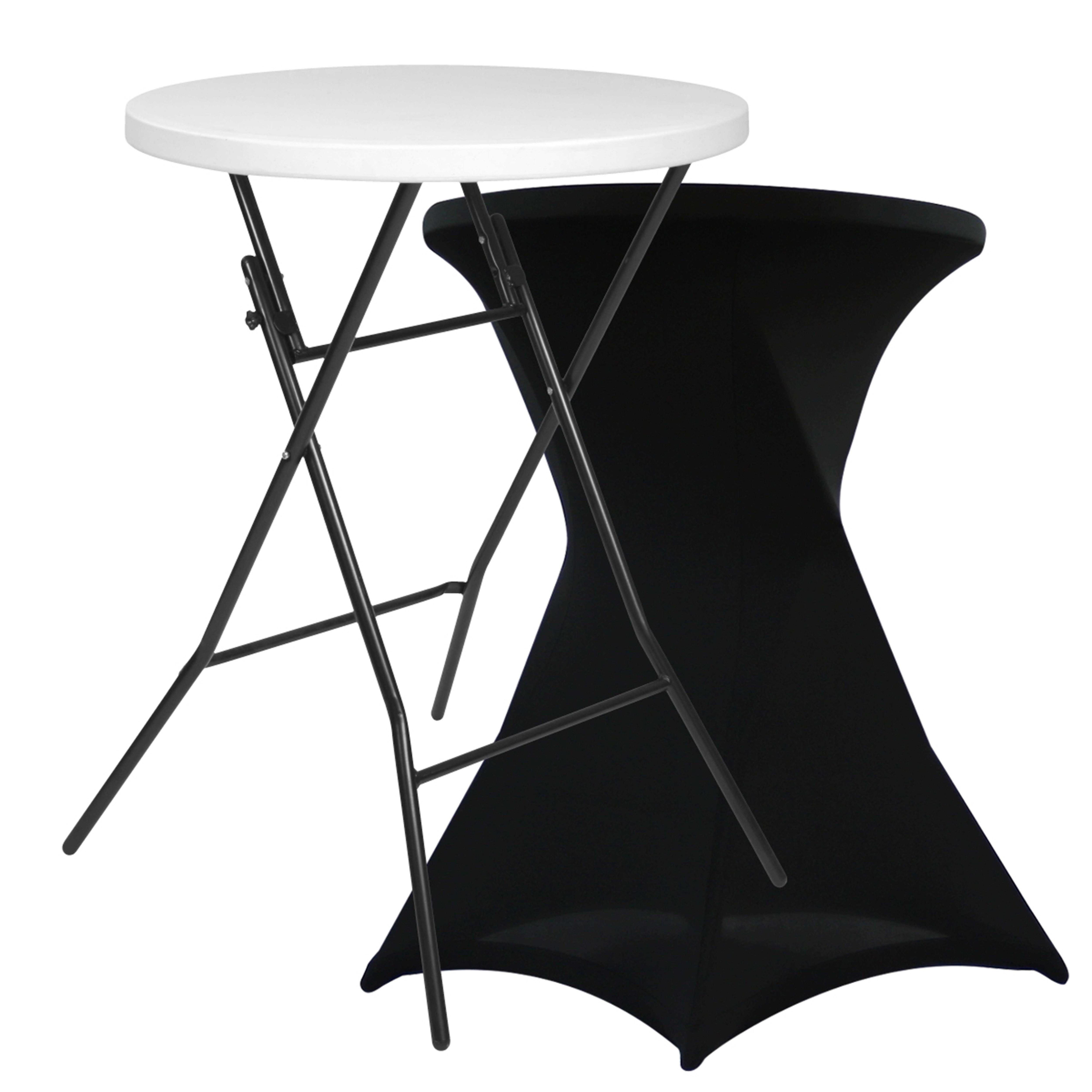 Tavolo da bar pieghevole e copertura nera per tavolo da bar