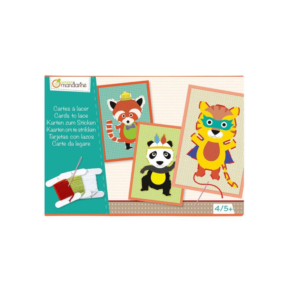 Boite à Lacer Enfant Jeu De Laçage Montessori - 4 Cartes Animaux