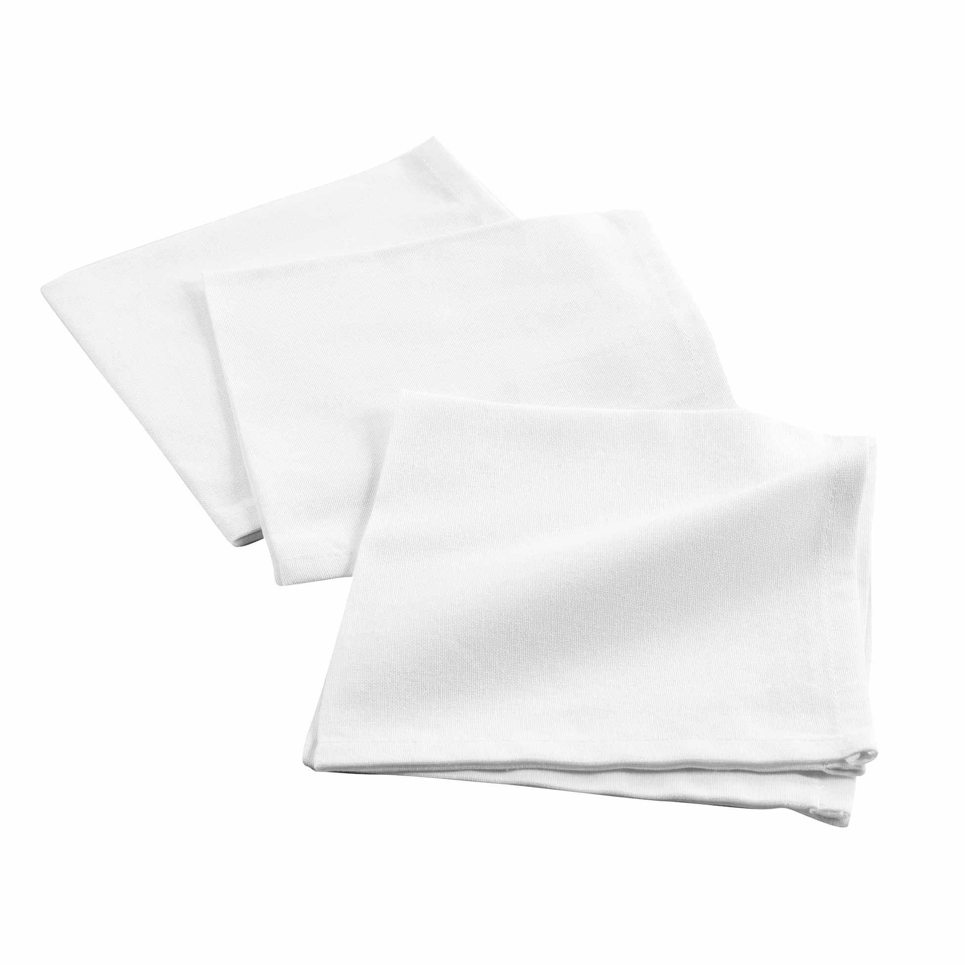 3 Serviettes De Table Coton Initia Blanc Leroy Merlin 4225