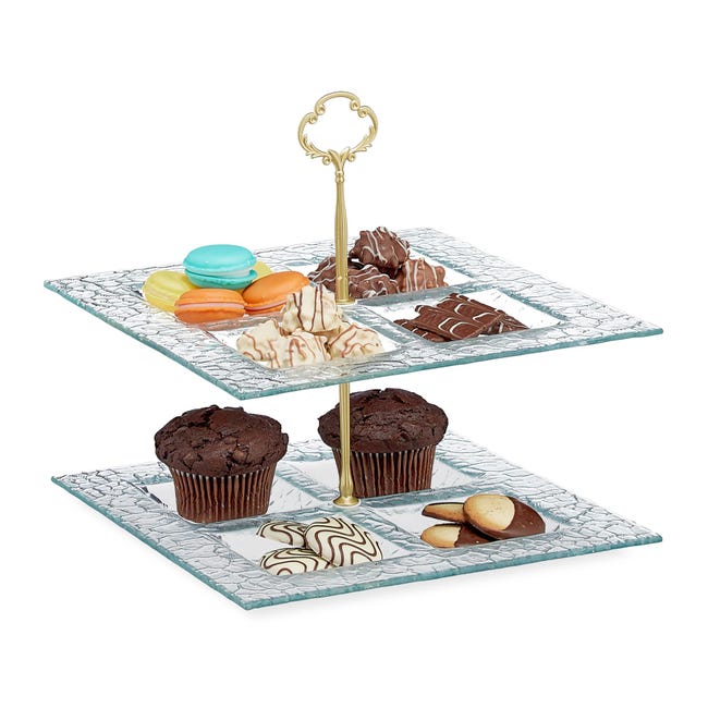 Alzata per cupcake, a 3 piani, per mini torte, frutta, caramelle, biscotti, buffet, alzata in cartone a più livelli, confezione da 3 (rosa Alzata per cupcake, a 3 piani, per mini torte, frutta, caramelle, biscotti, buffet, alzata in cartone a più livelli, confezione da 3 (rosa