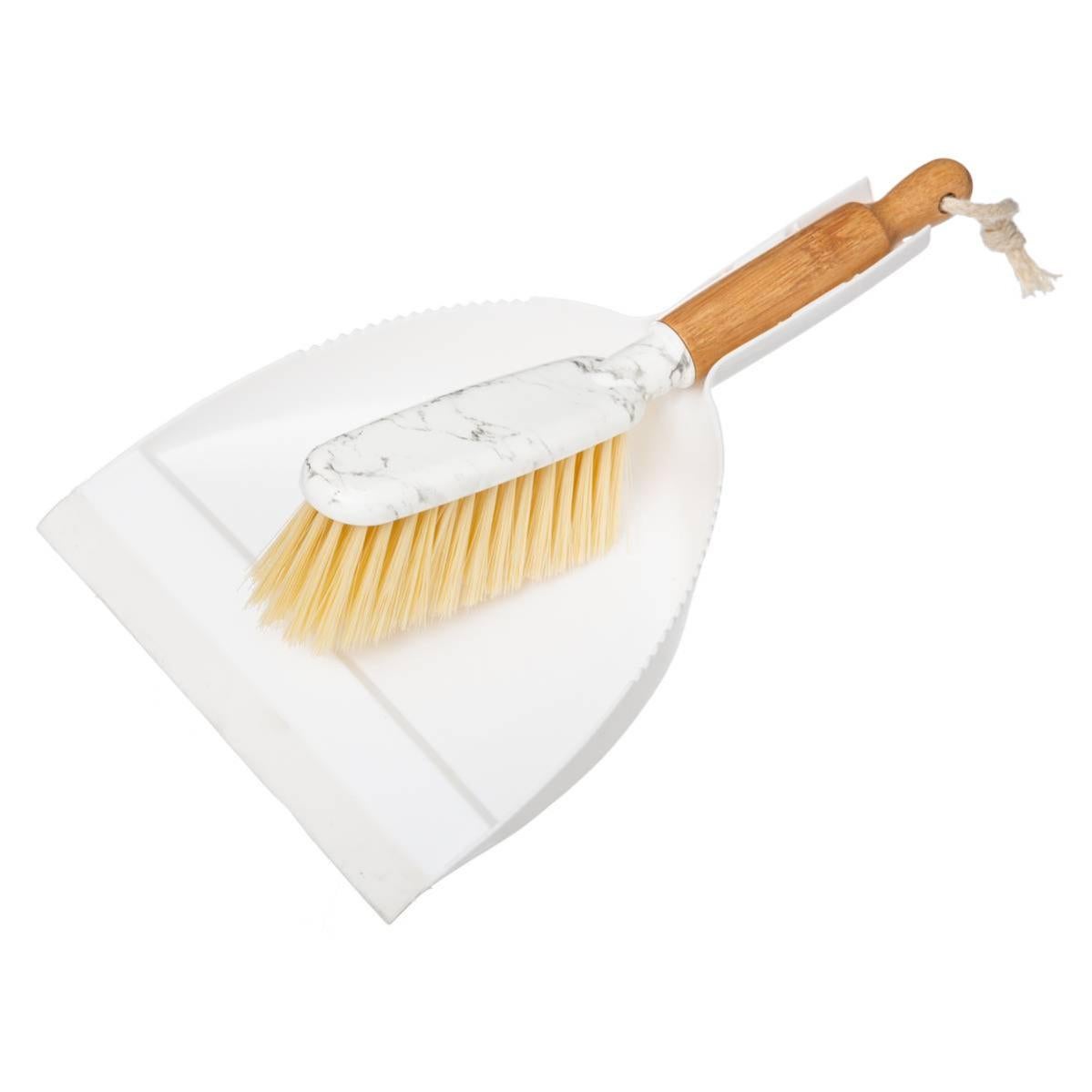 Set Balayette Et Pelle Plastique Gris - Nettoyage Sol Pratique - Dimensions L.24,5 X P.9 X H.32,5cm