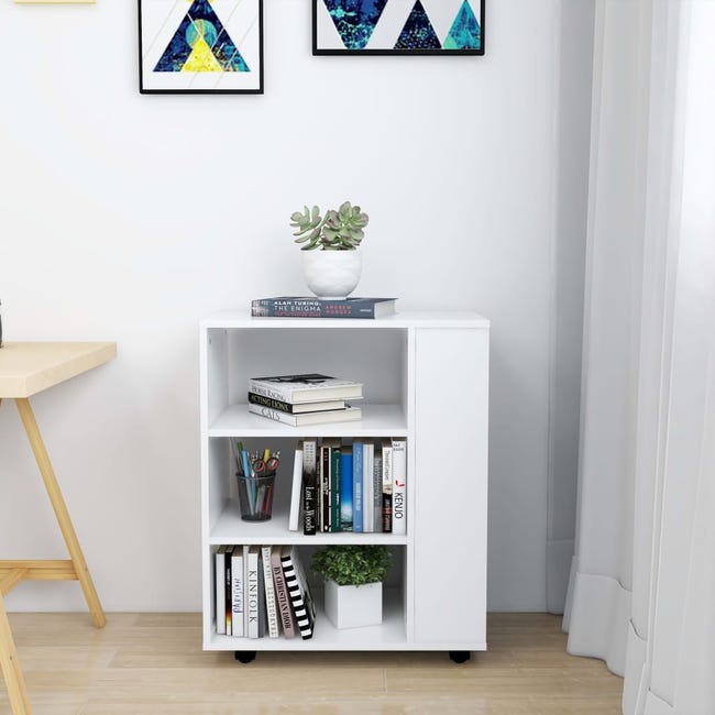 VidaXL Armario de escritorio madera contrachapada blanco 33,5x50x75 cm