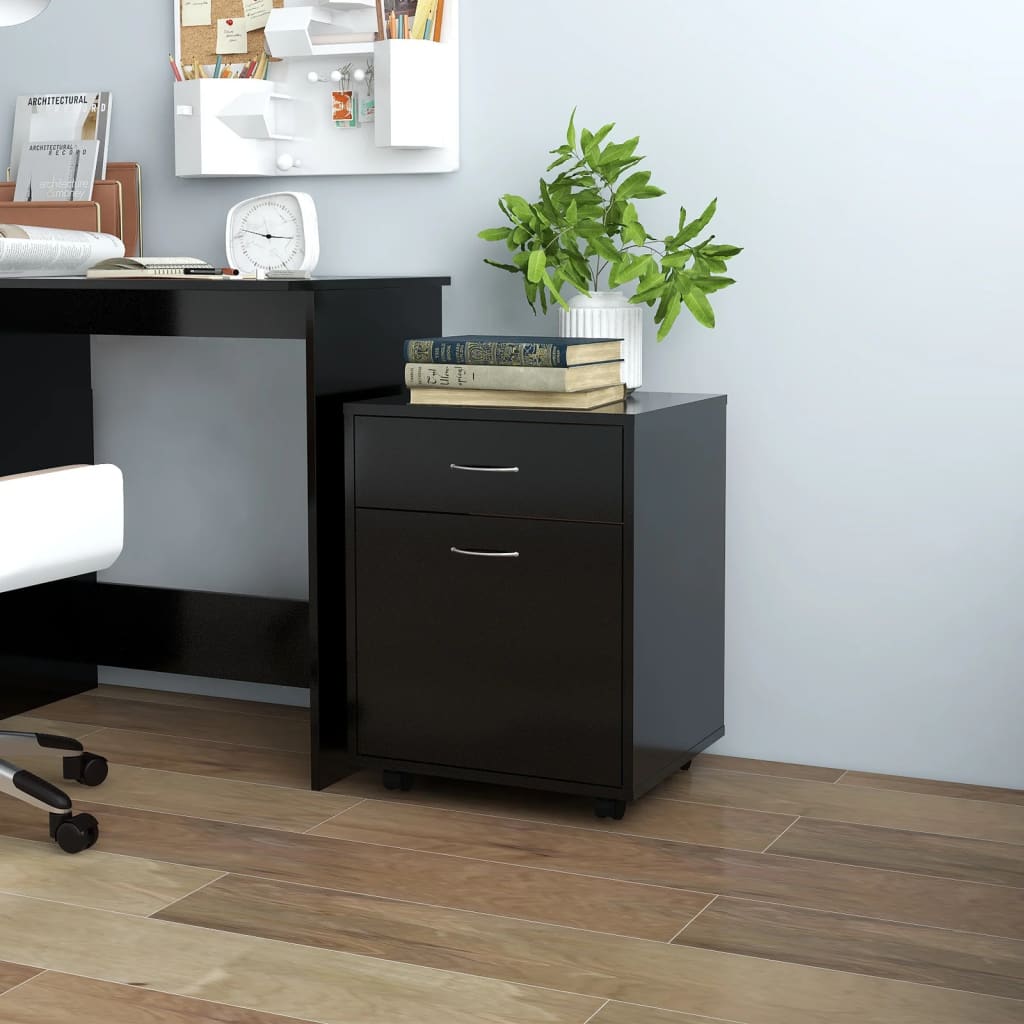 VidaXL Mueble de cajones negro 33x45x60 cm