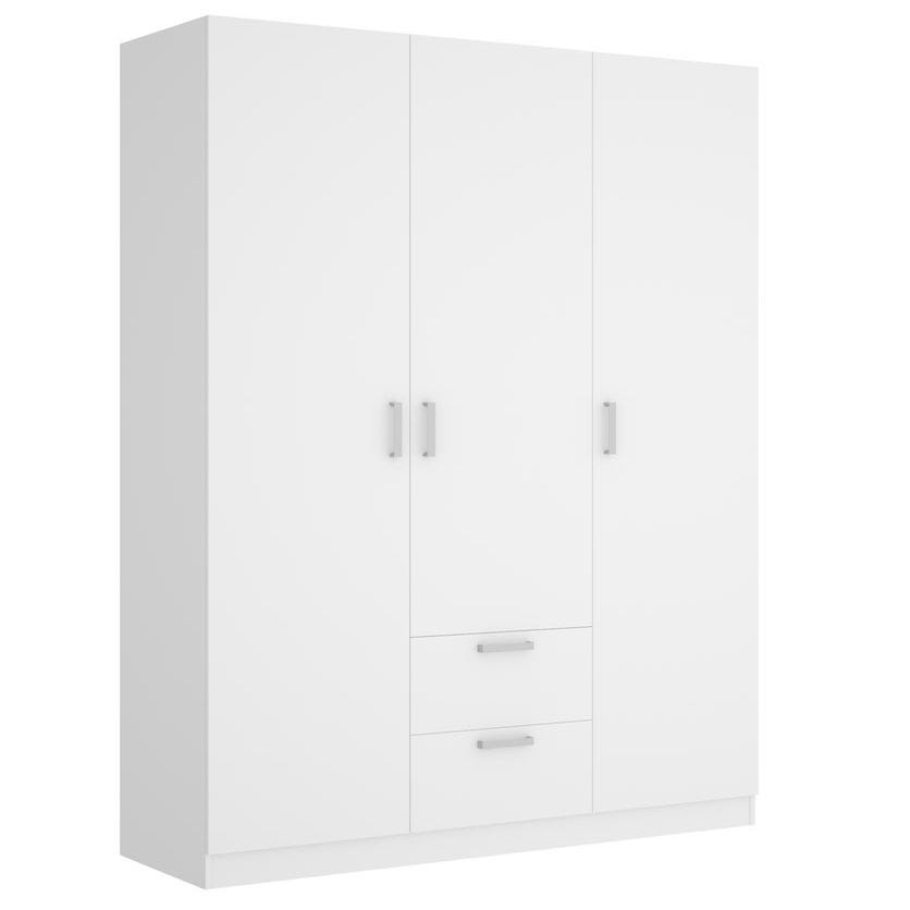 Armoire placard meuble de rangement coloris blanc - Longueur 150 x  Profondeur 52 x Hauteur 215 cm